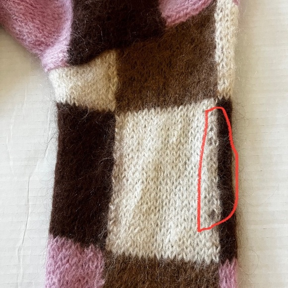 & Other Stories Mohair Wool Checkered Fuzzy Knit Sweater Scandi Small - Picture 12 of 16